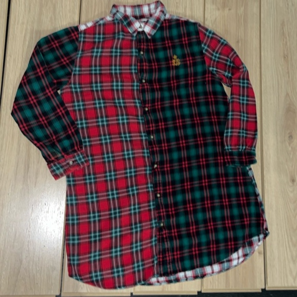 Ralph “Lauren” Polo Multicolor Patchwork Button U… - image 1